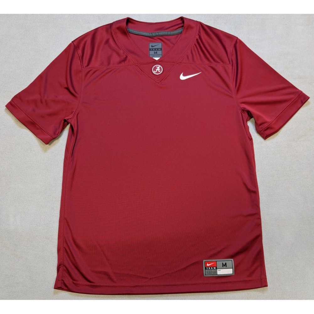 Alabama Crimson Tide Shirt Mens Medium Red Nike Jersey Dri-Fit Training Football